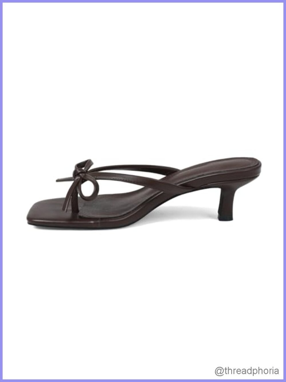Kitten Heels Bow Flip Flop Thong Sandals Square Toe Slip On Dress Shoes